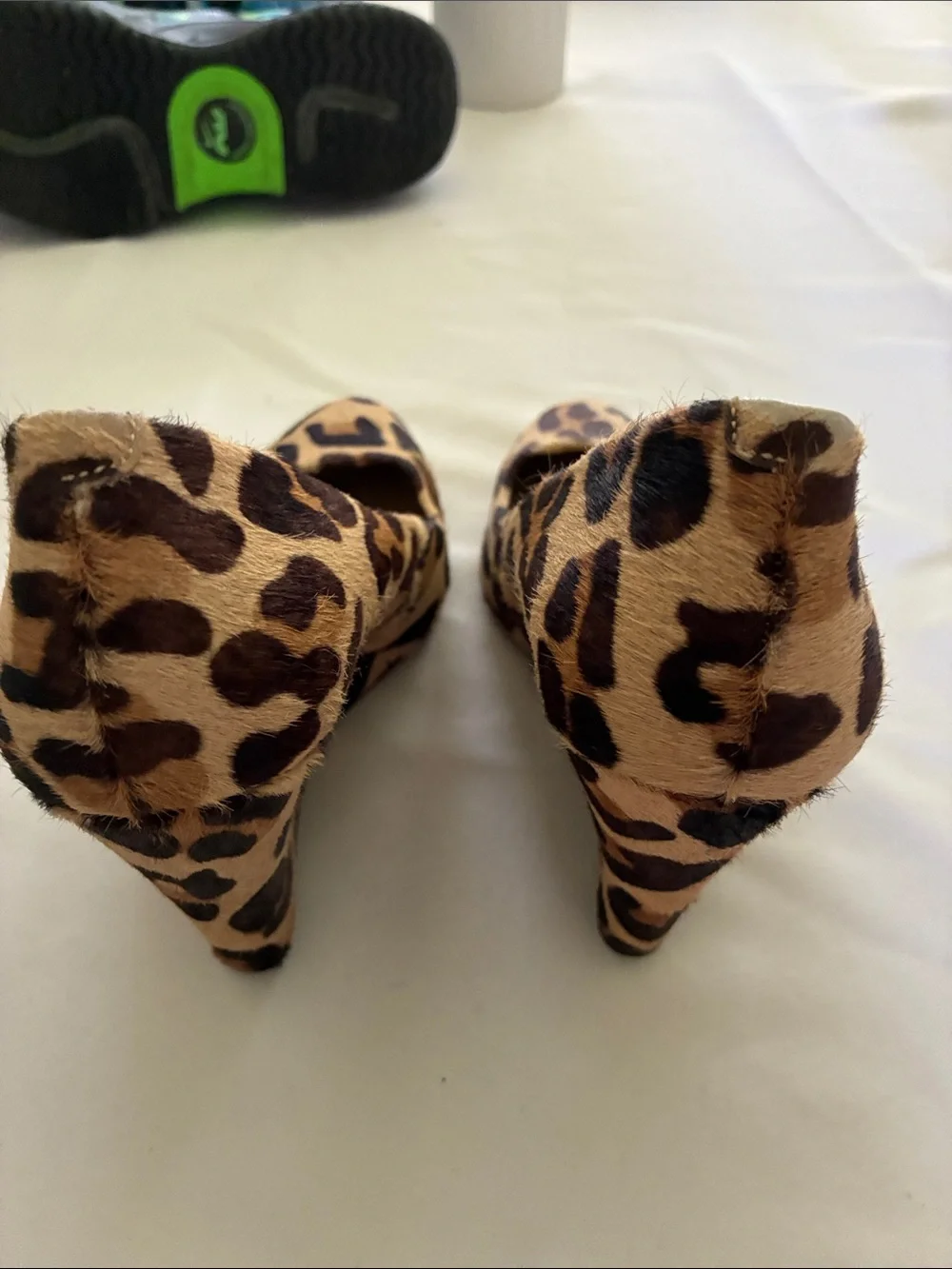 Jessica Simpson Leopard Print Pointed Toe Wedges - Brown Tan